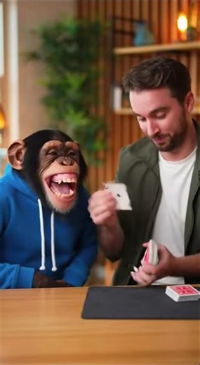 Chimp LOSES IT at Magic Show! #ChimpLaugh #magicreaction #wholesome