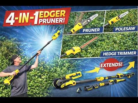 DIY How to Assemble and Operate a 4-in-1 Pruning Shear and Pole Hedge Trimmer | Dewalt Battery