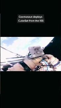 Cosmonaut Deploys CubeSat From The ISS #shorts
