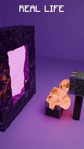 Minecraft Vs Real Life🔥#blender3d #3dart #3danimation #minecraft