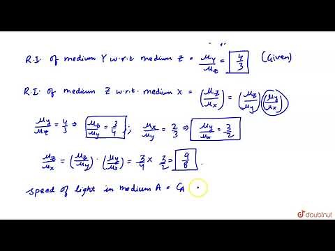 The refractive index of a medium 'x' with respect to a medium 'y' is `2/3` and the refractive