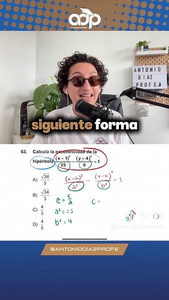 🚨 ¡PREGUNTA DE EXAMEN UNAM! 📐😱 ¿Sabes cómo sacar la EXCENTRICIDAD de una HIPÉRBOLA? Te lo explico fácil y rápido 🎓✅ #UNAM2025 #ExamenUNAM #GeometríaAnalítica #Excentricidad #HipérbolaUNAM #IngresoUNAM #AdmisiónUNAM #PreguntaUNAM #CursoGratis #TipsDeEstudio #EducaciónMéxico #MatemáticasUNAM