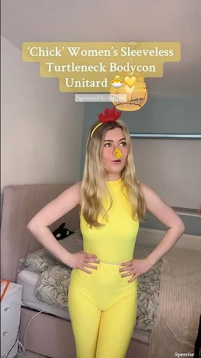 Speerise - ‘Chick’ Women’s Sleeveless Turtleneck Bodycon Unitard 🐣💛