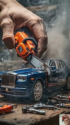It finally SNAPPED! 😱 Total Rolls-Royce Destruction with Mini Chainsaw!