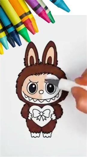 how to draw & Colouring Labubu for kid's#labubu