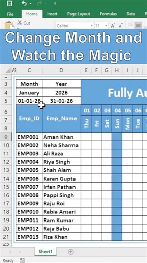 Automatic Attendance Sheet in Excel | No Manual Work 😳 (Coming Soon)
