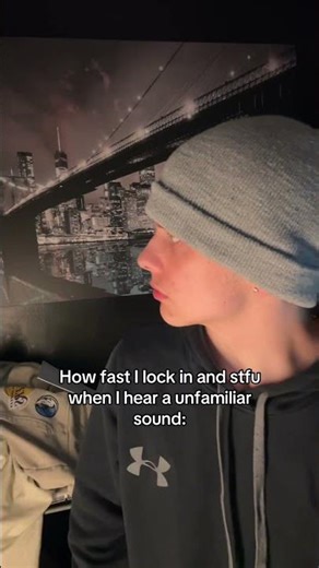 Gotta lock in when I don’t recognize a sound #viral #relatable #fypage #lockin #scared #focus
