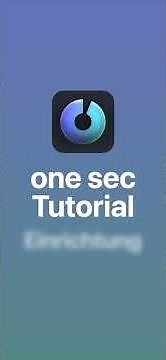 one sec app | Einrichten mit der Kurzbefehle App | Neu auf iOS 17