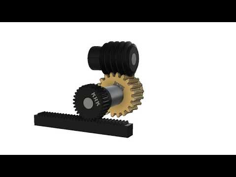 ラック&ピニオンとウォームギヤを使った機構例
