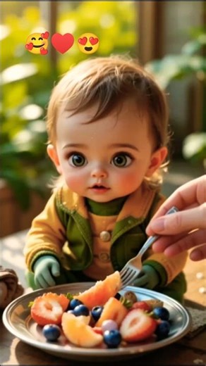 ‎“Tiny Baby Rogue — First Sweet Fruit Bite 🍑💛 | Cozy-ASMR Southern Baby Vibes in 8K”‎#ai#cutebaby