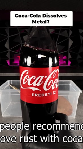 Coca-Cola vs. rust? Watch this simple experiment to see if the rumors are true! #CocaCola #RustRemoval #Experiment #DIY #LifeHacks