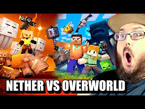 NETHER VS OVERWORLD - Alex & Steve Legends (Minecraft Animation) REACTION!!!