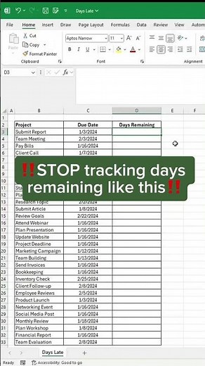 Get Ahead with Excel's Hidden COUNTING DAYS Feature!