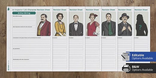 An Inspector Calls Characters Worksheet Pack