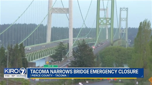 Video: Tacoma Narrows Bridge emergency closure