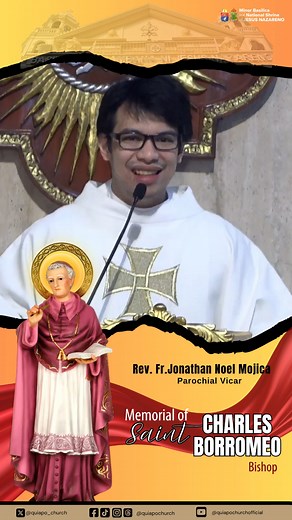 04-11-2025 | PAGGUNITA KAY SAN CARLOS BORROMEO, OBISPO “Sa paglalakbay natin sa buhay hindi pdeng punong puno ng sarili, kailangan din inuubos ang sarili, handang matuto, handang yumuko, handang hubugin ng salita ng Diyos na pinakikinggan natin.” -Rev. Fr. Jonathan Noel Mojica, Parochial Vicar Ang DAMBANA ni JESUS NAZARENO ay TAHANAN ng bawat PILIPINO at BUKAL ng PAG-ASA. QUIAPO CHURCH MOBILE APP For Android: https://bit.ly/3nXUz4Q For IOS: https://apple.co/3k9nfFH #SalyasaBiyaya #HomilyHighligh