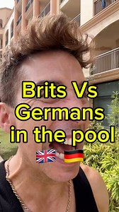 It’s hilarious watching how German people and British people use the swimming pool on holiday… German efficiency vs British chaos… poolside edition. | Russell Kane