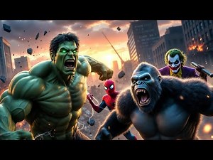 Hulk Final Revenge 💥 Hulk vs King Kong & Joker | Spider-Man Saves Hulk | 8K Cinematic Fight#hulk #ai
