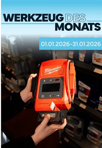 ❄️ Werkzeug des Monats Januar 🔋 Kalte Temperaturen? Kein Problem! Mit der Milwaukee M18 Starthilfe bringst du dein Fahrzeug auch bei Frost sofort wieder zum Laufen. Kraftvoll, kompakt und immer einsatzbereit. 💪🚗 #WerkzeugDesMonats #Januar #milwaukee @Milwaukee Tool Europe