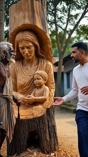 Amazing Wood Carving Art from a Tree Trunk | Incredible Village Artist Skill 😲🌳