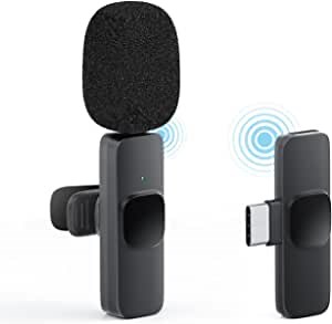 Wireless Lavalier Microphone for USB Type C,Plug-Play Lapel Clip-on Mini Mic for YouTube Facebook TikTok Live Stream VLOG Video Interview Recording