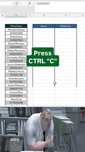 Separate text and numbers in #excel ! #exceltips #microsoftoffice #spreadsheet #usingexcel