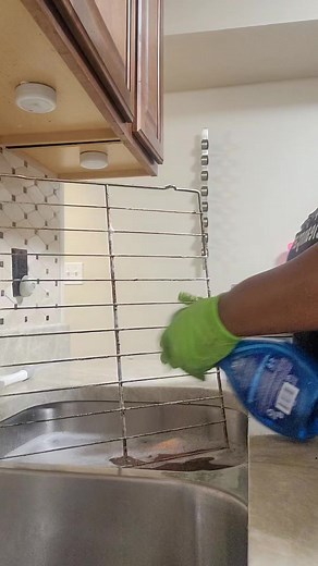 Lmk, How do ya'll clean your oven Racks?? . . . Like, share, Comment, and Follow for more content . . Really get in tune on how you can easily clean your oven racks. . . Hopefully the video & below is useful . . . Pumice stones can remove burnt-on food without damaging the oven's enamel. However, you should not use the stone on the oven's glass front. You can also use a pumice stone on barbecue grills, Pyrex dishes, and certain pieces of cookware. Before using it, test it in an inconspicuous are