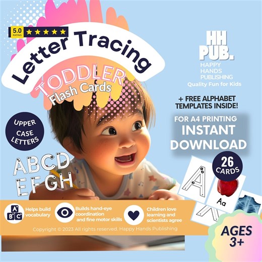 Uppercase Letter Tracing Flash Cards A4, Alphabet Writing Practice for Preschool and Kindergarten - Etsy Australia