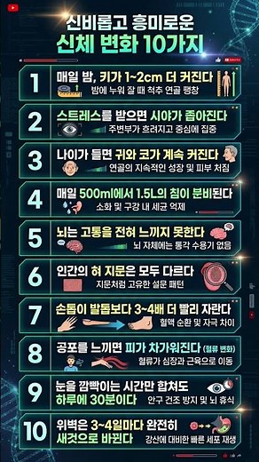 당신 몸에서 매일 일어나는 소름 돋는 신체 변화 10가지 😱