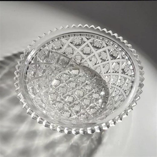 Antique Cambridge Crystal Bowl: Near Cut Ribbon Pattern, 1908 Centerpiece - Etsy