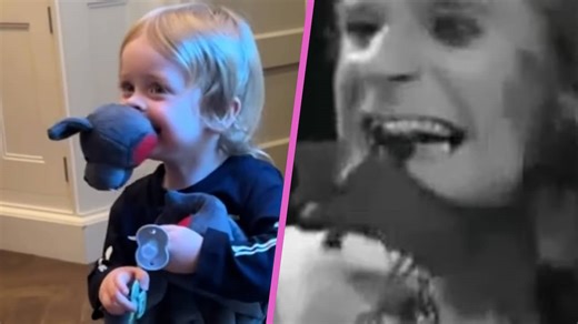 Video | Net als opa: kleinzoon Ozzy Osbourne bijt hoofd van vleermuis(knuffel)