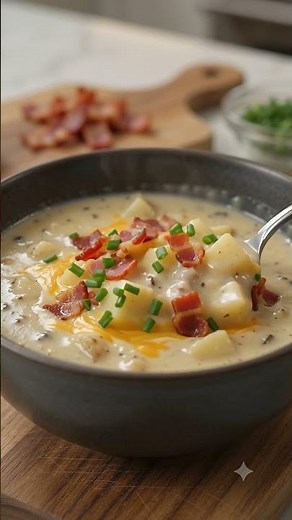 Loaded Baked Potato Soup | Creamy, Cheesy & So Comforting 🥔🥓🧀