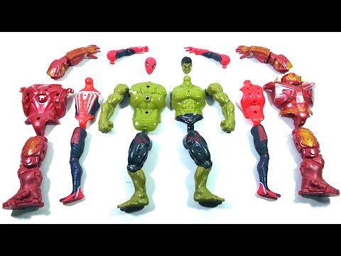 MARVEL ASSEMBLE TOYS HULK SMASH VS SPIDER-MAN MILES MORALES VS HULK BUSTER...