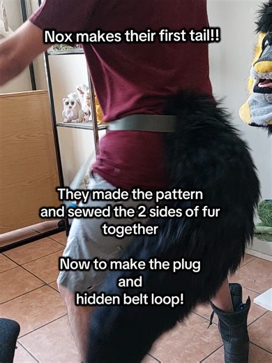 Welcome to the Curious Tiger Crew @Nox !!! Nox is our new apprentice, and I will be teaching them step by step how to make a fursuit! From tail, to paws, to head, to feetpaws By the end of the apprenticeship, they will have their very own full partial fursuit! I am so proud of how well today went, well done Nox! What do you think of the first tail they've made?? I think it came out wonderfully! #fursuitmaker #tutorial #apprentice #fursuittutorial #lessons