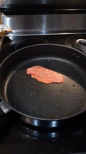 Beef eye of round thinly sliced with Montreal steak seasoning and olive oil