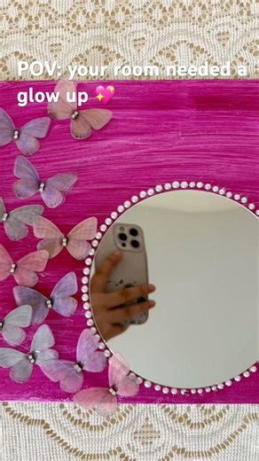 “Hand-made, heart-made 🩷✨”• Butterfly mirror,DIY mirror,Handmade #ButterflyMirror #HandmadeDecor