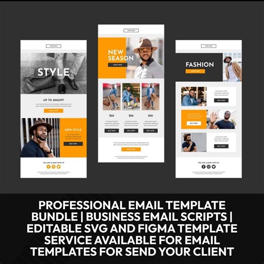 Professional Email Template Bundle | Business Email Scripts | Editable SVG and Figma Template - Etsy