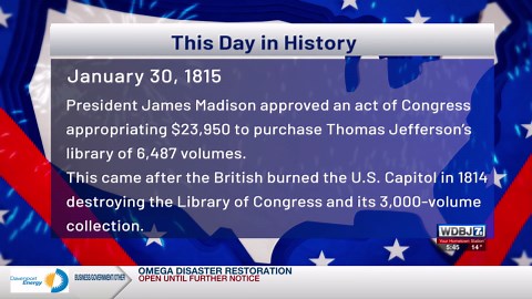 This Day in History: President James Madison approves purchase of Jefferson’s library