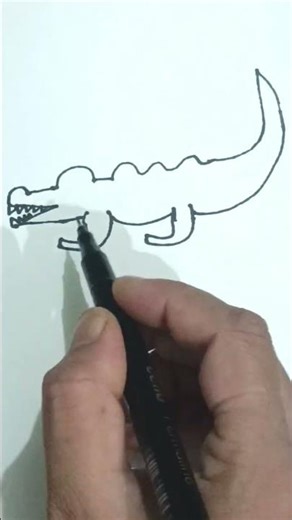 How to draw simple crocodile 🐊 #drawingvideos #simpledrawing #crocodile