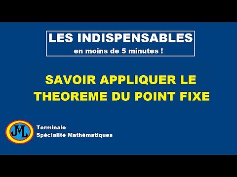 THEOREME DU POINT FIXE. Les indispensables en moins de 5 minutes. Terminale spécialité maths.