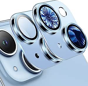 Amazon.com: TAURI 2 Pack for iPhone 14 /iPhone 14 Plus Camera Lens Protector, [Strong Adhesion] [Scratch Resistant] Aluminum Alloy & Sapphire Glass Material, Case Friendly Ultra Thin-Blue : Cell Phones & Accessories