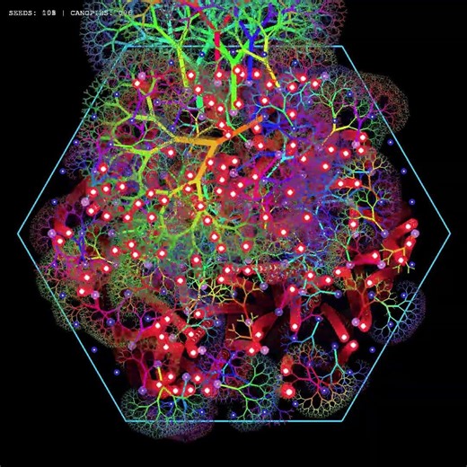 I tried to simulate fractal tree growth but it turned into a supernova 🤯🌟 #fractal #tree