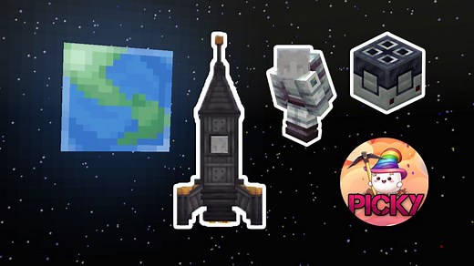 火箭升天！造石机无限造矿 我的世界 镐级生存 Picky 第三期