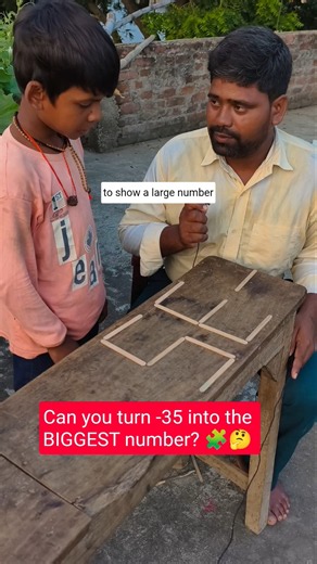 Move 1 Stick to Make the Largest Number from -35! 🧩 Can You Solve It? #IQTest #LogicPuzzle