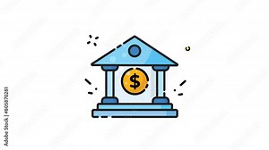 Bank animated icon with alpha channel. Perfect for project and presentations