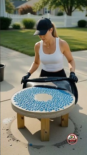 Brilliant DIY Outdoor Table Idea using an Old Tire & Concrete! 🪵🪨