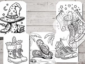Kawaii Shoes Coloring Book: 23 Adorable Printable Pages (PDF) - Etsy