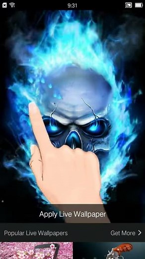 Blue Fire Skull Live Wallpaper