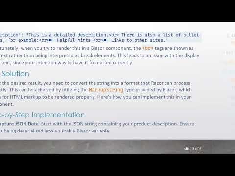 How to Pass Actionable Control Characters from JSON to Blazor Variables