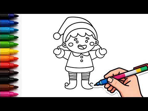 How to Draw a Cute Christmas Elf Step by Step for Kids | Easy Christmas Drawing | Christmas Special